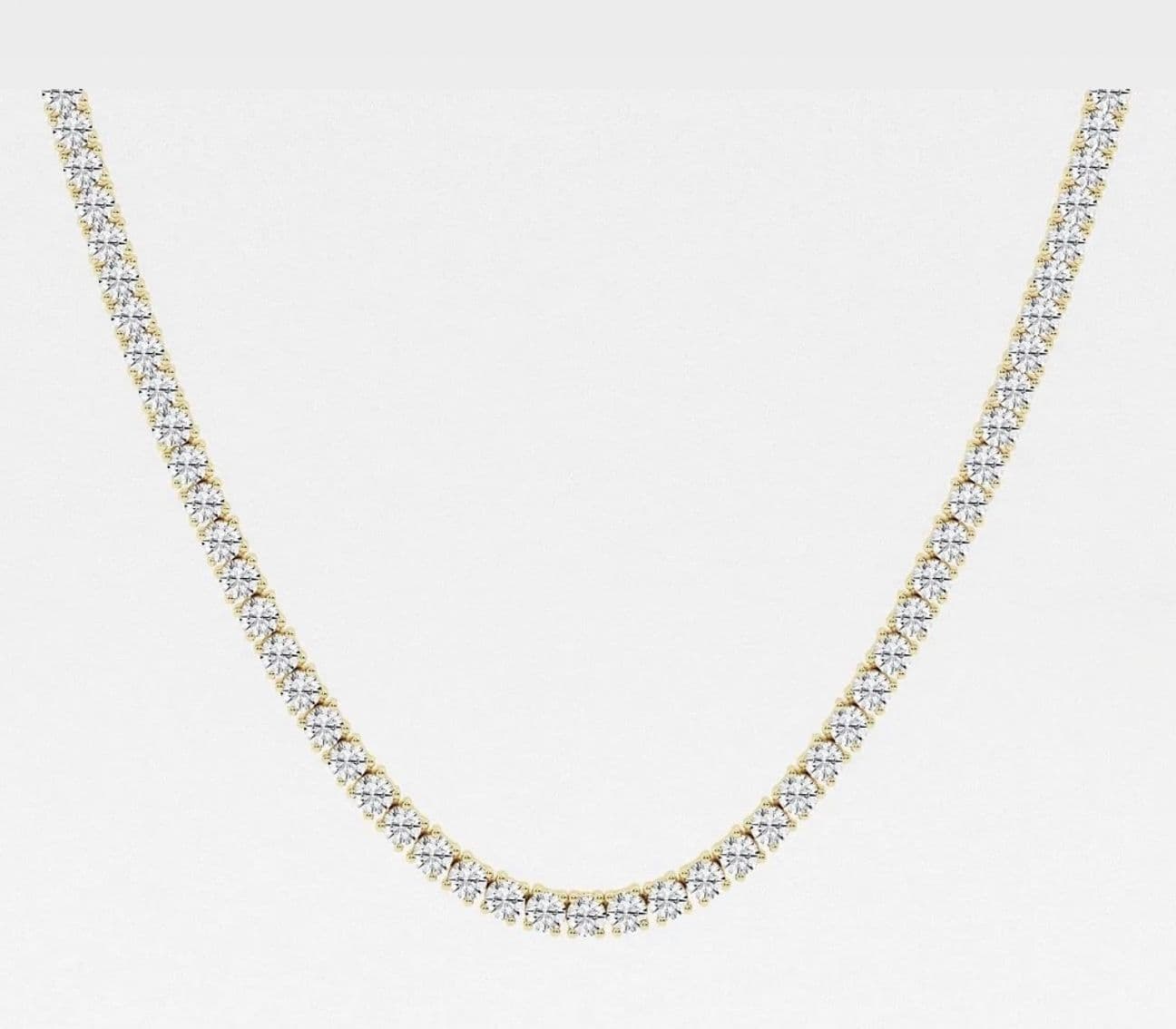 Classic Tennis Necklace in Yellow Gold