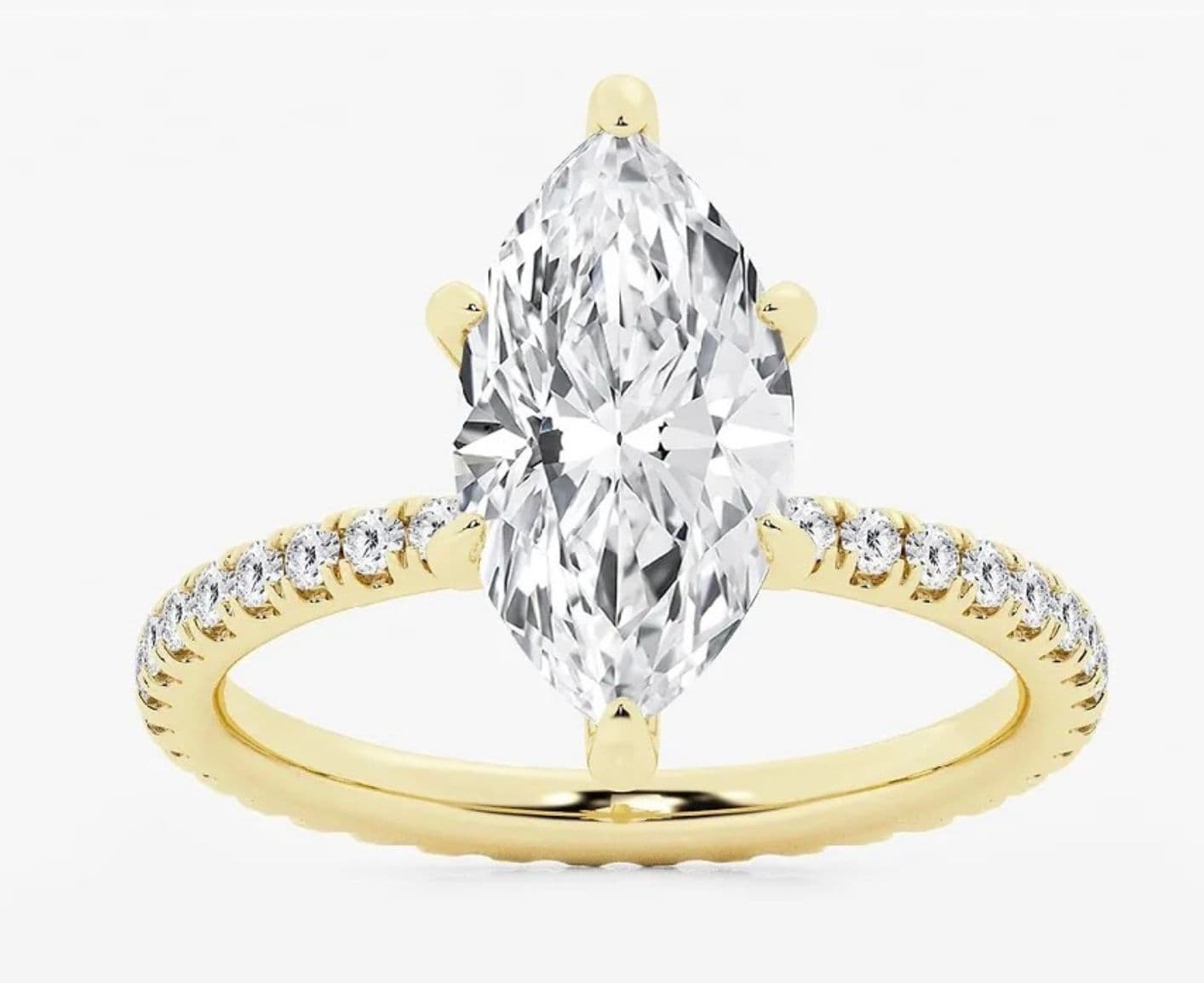 Marquise Pavé Ring in Yellow Gold