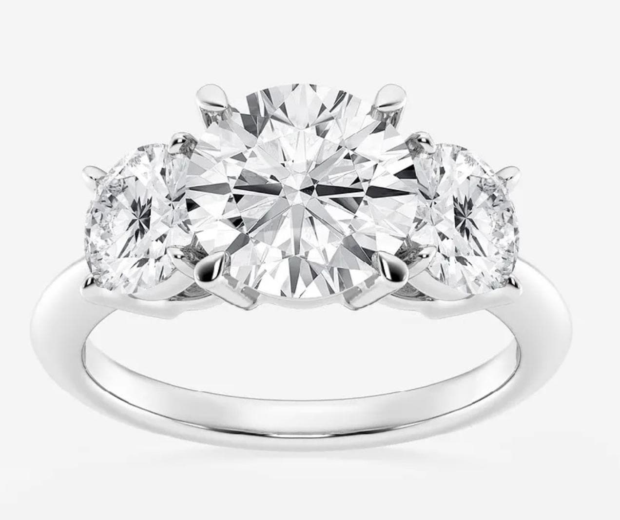 Three-Stone Ring in White Gold